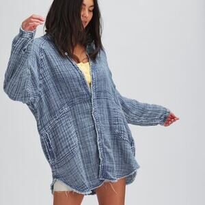 We The Free Summer Daydream Indigo Shirt, Medium